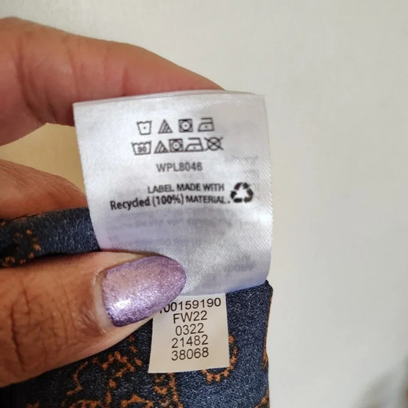 Morgan Taylor Blue Orange Paisley Button Up Top Women Size L Long Sleeve NEW - Picture 8 of 9